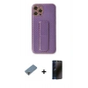 MARSİLYAN™- iPhone 12 Pro Kılıf Yörünge Yansıma - Siyah 3D Antistatik Hayalet Cam Ekran Koruyucu + Metal Kamera Lens Koruma Cam - MR