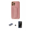 MARSİLYAN™- iPhone 12 Pro Kılıf Yörünge Yansıma - Siyah 3D Antistatik Hayalet Cam Ekran Koruyucu + Renkli Kamera Lens Koruma Cam - SI