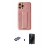 MARSİLYAN™- iPhone 12 Pro Kılıf Yörünge Yansıma - Siyah 3D Antistatik Hayalet Cam Ekran Koruyucu + Renkli Kamera Lens Koruma Cam - TU