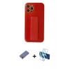 MARSİLYAN™- iPhone 12 Pro Kılıf Yörünge Yansıma - Siyah 3D Antistatik Seramik Nano Ekran Koruyucu + Metal Kamera Lens Koruma Cam - GD