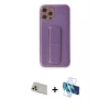 MARSİLYAN™- iPhone 12 Pro Kılıf Yörünge Yansıma - Siyah 3D Antistatik Seramik Nano Ekran Koruyucu + Rainbow Kamera Lens Koruma Cam - GD