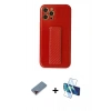 MARSİLYAN™- iPhone 12 Pro Kılıf Yörünge Yansıma - Siyah 3D Antistatik Seramik Nano Ekran Koruyucu + Metal Kamera Lens Koruma Cam - KI