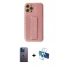 MARSİLYAN™- iPhone 12 Pro Kılıf Yörünge Yansıma - Siyah 3D Antistatik Seramik Nano Ekran Koruyucu + Neon Fosforlu Kamera Lens - MI