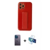 MARSİLYAN™- iPhone 12 Pro Kılıf Yörünge Yansıma - Siyah 3D Antistatik Seramik Nano Ekran Koruyucu + Neon Fosforlu Kamera Lens - MI