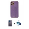 MARSİLYAN™- iPhone 12 Pro Kılıf Yörünge Yansıma - Siyah 3D Antistatik Seramik Nano Ekran Koruyucu + Neon Fosforlu Kamera Lens - MI
