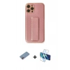 MARSİLYAN™- iPhone 12 Pro Kılıf Yörünge Yansıma - Siyah 3D Antistatik Seramik Nano Ekran Koruyucu + Shine Kamera Lens Koruma Cam - PE
