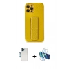 MARSİLYAN™- iPhone 12 Pro Kılıf Yörünge Yansıma - Siyah 3D Antistatik Seramik Nano Ekran Koruyucu + Shine Kamera Lens - MI