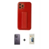 MARSİLYAN™- iPhone 12 Pro Kılıf Yörünge Yansıma - Siyah 6D Mat Seramik Hayalet Nano Ekran Koruyucu + Neon Fosforlu Kamera Lens - BZ