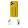 MARSİLYAN™- iPhone 12 Pro Kılıf Yörünge Yansıma - Siyah 6D Mat Seramik Hayalet Nano Ekran Koruyucu + Shine Kamera Lens - GD