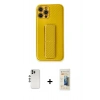 MARSİLYAN™- iPhone 12 Pro Kılıf Yörünge Yansıma - Siyah 6D Mat Seramik Hayalet Nano Ekran Koruyucu + Shine Kamera Lens - GS