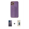 MARSİLYAN™- iPhone 12 Pro Kılıf Yörünge Yansıma - Siyah 6D Mat Seramik Hayalet Nano Ekran Koruyucu + Neon Fosforlu Kamera Lens - MI