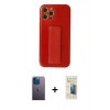 MARSİLYAN™- iPhone 12 Pro Kılıf Yörünge Yansıma - Siyah 6D Mat Seramik Hayalet Nano Ekran Koruyucu + Neon Fosforlu Kamera Lens - MI