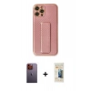 MARSİLYAN™- iPhone 12 Pro Kılıf Yörünge Yansıma - Siyah 6D Mat Seramik Hayalet Nano Ekran Koruyucu + Neon Fosforlu Kamera Lens - TU
