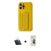 MARSİLYAN™- iPhone 12 Pro Kılıf Yörünge Yansıma - Siyah 6D Mat Seramik Hayalet Nano Ekran Koruyucu + Kamera Lens Koruma Cam - SF