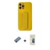 MARSİLYAN™- iPhone 12 Pro Kılıf Yörünge Yansıma - Siyah 6D Mat Seramik Hayalet Nano Ekran Koruyucu + Shine Kamera Lens Koruma Cam - SH