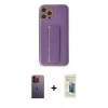 MARSİLYAN™- iPhone 12 Pro Kılıf Yörünge Yansıma - Siyah 6D Mat Seramik Hayalet Nano Ekran Koruyucu + Neon Fosforlu Kamera Lens - TU