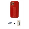 MARSİLYAN™- iPhone 12 Pro Kılıf Yörünge Yansıma - Siyah 6D Mat Seramik Hayalet Nano Ekran Koruyucu + Renkli Kamera Lens Koruma Cam - YL