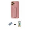 MARSİLYAN™- iPhone 12 Pro Kılıf Yörünge Yansıma - Siyah Polymer Nano Ekran Koruyucu + Shine Kamera Lens Koruma Cam - GI