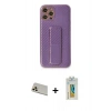 MARSİLYAN™- iPhone 12 Pro Kılıf Yörünge Yansıma - Siyah Polymer Nano Ekran Koruyucu + Rainbow Kamera Lens Koruma Cam - GD