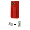 MARSİLYAN™- iPhone 12 Pro Kılıf Yörünge Yansıma - Siyah Polymer Nano Ekran Koruyucu + Rainbow Kamera Lens Koruma Cam - GD