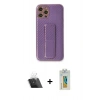 MARSİLYAN™- iPhone 12 Pro Kılıf Yörünge Yansıma - Siyah Polymer Nano Ekran Koruyucu + Kamera Lens Koruma Cam - SF
