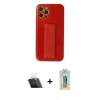 MARSİLYAN™- iPhone 12 Pro Kılıf Yörünge Yansıma - Siyah Polymer Nano Ekran Koruyucu + Kamera Lens Koruma Cam - SF