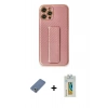 MARSİLYAN™- iPhone 12 Pro Kılıf Yörünge Yansıma - Siyah Polymer Nano Ekran Koruyucu + Metal Kamera Lens Koruma Cam - AKYL