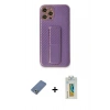 MARSİLYAN™- iPhone 12 Pro Kılıf Yörünge Yansıma - Siyah Polymer Nano Ekran Koruyucu + Metal Kamera Lens Koruma Cam - AKYL