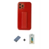 MARSİLYAN™- iPhone 12 Pro Kılıf Yörünge Yansıma - Siyah Polymer Nano Ekran Koruyucu + Metal Kamera Lens Koruma Cam - AKYL