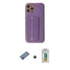 MARSİLYAN™- iPhone 12 Pro Kılıf Yörünge Yansıma - Siyah Polymer Nano Ekran Koruyucu + Metal Kamera Lens Koruma Cam - MR