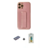 MARSİLYAN™- iPhone 12 Pro Kılıf Yörünge Yansıma - Siyah Polymer Nano Ekran Koruyucu + Renkli Kamera Lens Koruma Cam - PE