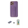 MARSİLYAN™- iPhone 12 Pro Kılıf Yörünge Yansıma - Siyah Polymer Nano Ekran Koruyucu + Renkli Kamera Lens Koruma Cam - PE
