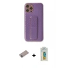 MARSİLYAN™- iPhone 12 Pro Kılıf Yörünge Yansıma - Siyah Polymer Nano Ekran Koruyucu + Shine Kamera Lens Koruma Cam - SABE