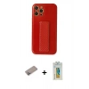MARSİLYAN™- iPhone 12 Pro Kılıf Yörünge Yansıma - Siyah Polymer Nano Ekran Koruyucu + Shine Kamera Lens Koruma Cam - SABE