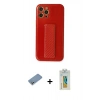 MARSİLYAN™- iPhone 12 Pro Kılıf Yörünge Yansıma - Siyah Polymer Nano Ekran Koruyucu + Shine Kamera Lens Koruma Cam - GS