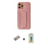 MARSİLYAN™- iPhone 12 Pro Kılıf Yörünge Yansıma - Siyah Polymer Nano Ekran Koruyucu + Shine Kamera Lens Koruma Cam - SABE
