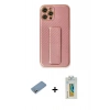 MARSİLYAN™- iPhone 12 Pro Kılıf Yörünge Yansıma - Siyah Polymer Nano Ekran Koruyucu + Shine Kamera Lens Koruma Cam - GS