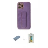 MARSİLYAN™- iPhone 12 Pro Kılıf Yörünge Yansıma - Siyah Polymer Nano Ekran Koruyucu + Shine Kamera Lens Koruma Cam - GS