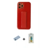 MARSİLYAN™- iPhone 12 Pro Kılıf Yörünge Yansıma - Siyah Polymer Nano Ekran Koruyucu + Shine Kamera Lens Koruma Cam - MI