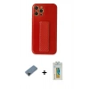 MARSİLYAN™- iPhone 12 Pro Kılıf Yörünge Yansıma - Siyah Polymer Nano Ekran Koruyucu + Siyah Shine Kamera Lens Koruma Cam