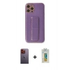 MARSİLYAN™- iPhone 12 Pro Kılıf Yörünge Yansıma - Siyah Polymer Nano Ekran Koruyucu + Neon Fosforlu Kamera Lens - TU