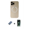 MARSİLYAN™- iPhone 12 Pro Kılıf Zirve Klasik Prime - Şeffaf 360 Full Body Arka Koruyucu + Metal Kamera Lens Koruma Cam - AKYL