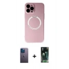 MARSİLYAN™- iPhone 12 Pro Kılıf Zirve Klasik Prime - Şeffaf 360 Full Body Arka Koruyucu + Neon Fosforlu Kamera Lens - MI