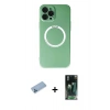MARSİLYAN™- iPhone 12 Pro Kılıf Zirve Klasik Prime - Şeffaf 360 Full Body Arka Koruyucu + Shine Kamera Lens Koruma Cam - MI