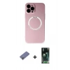 MARSİLYAN™- iPhone 12 Pro Kılıf Zirve Klasik Prime - Şeffaf 360 Full Body Arka Koruyucu + Metal Kamera Lens Koruma Cam - GD