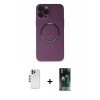 MARSİLYAN™- iPhone 12 Pro Kılıf Zirve Klasik Prime - Şeffaf 360 Full Body Arka Koruyucu + Shine Kamera Lens - GS