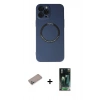 MARSİLYAN™- iPhone 12 Pro Kılıf Zirve Klasik Prime - Şeffaf 360 Full Body Arka Koruyucu + Shine Kamera Lens Koruma Cam - SABE