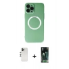 MARSİLYAN™- iPhone 12 Pro Kılıf Zirve Klasik Prime - Şeffaf 360 Full Body Arka Koruyucu + Shine Kamera Lens - GS