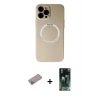 MARSİLYAN™- iPhone 12 Pro Kılıf Zirve Klasik Prime - Şeffaf 360 Full Body Arka Koruyucu + Shine Kamera Lens Koruma Cam - SABE