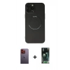 MARSİLYAN™- iPhone 12 Pro Kılıf Zirve Klasik Prime - Şeffaf 360 Full Body Arka Koruyucu + Neon Fosforlu Kamera Lens - TU